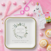 Assiettes En Carton Elégant Mariage d'aquarelle d'Eucalyptus Botanique (Fête)