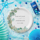 Assiettes En Carton Elégant Mariage d'aquarelle Eucalyptus (Fête)