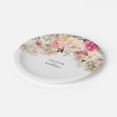 Assiettes En Carton Élégant Mariage d'aquarelle rose pâle (Angle)