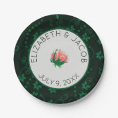 Assiettes En Carton Élégant Mariage de Camellia Rose (Devant)