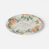 Assiettes En Carton Elégant Mariage de crème de pêche florale Eucalypt (Angle)