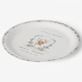 Assiettes En Carton Élégant Mariage de crête florale de cerf mou (Angle)