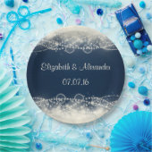 Assiettes En Carton Élégant Mariage de dentelle et perles Abstraites (Fête)