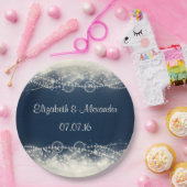 Assiettes En Carton Élégant Mariage de dentelle et perles Abstraites (Fête)