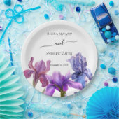 Assiettes En Carton Élégant mariage de fleur Iris (Fête)