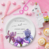 Assiettes En Carton Élégant mariage de fleur Iris (Fête)