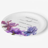Assiettes En Carton Élégant mariage de fleur Iris (Angle)