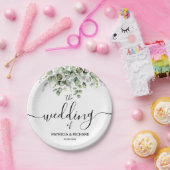 Assiettes En Carton Elégant Mariage de verdure (Fête)