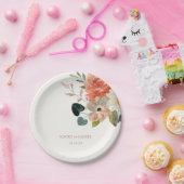 Assiettes En Carton Élégant Mariage d'initiaux en deux aquarelles flor (Fête)