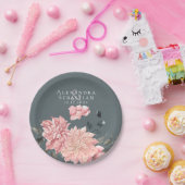 Assiettes En Carton Elégant Mariage floral aquarelle (Fête)