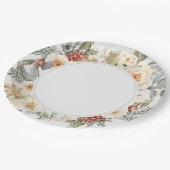 Assiettes En Carton Élégant Mariage floral d'hiver (Angle)
