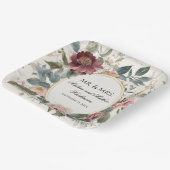 Assiettes En Carton Élégant Mariage Floral Français or Aquarelle (Angulaire)