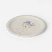 Assiettes En Carton Élégant Mariage floral Iris (Angle)