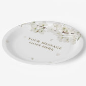 Assiettes En Carton Élégant Mariage Floral Joli Blanc Fleur (Angle)