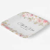 Assiettes En Carton Élégant Mariage floral Mariage personnalisé (Angulaire)