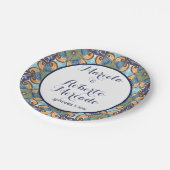 Assiettes En Carton Élégant Mariage Floral Mexicain Talavera (Angle)