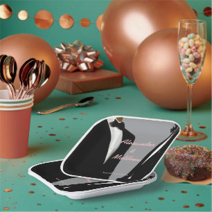 Assiettes En Carton Elégant Mariage gay moderne