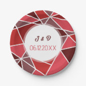 Assiettes En Carton Élégant Mariage géométrique (Devant)