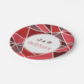 Assiettes En Carton Élégant Mariage géométrique (Angle)