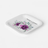 Assiettes En Carton Élégant Mariage géométrique violet rustique (Angulaire)