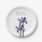 Assiettes En Carton Élégant Mariage Iris violet (Devant)