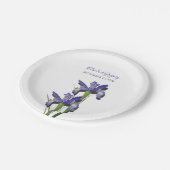 Assiettes En Carton Élégant Mariage Iris violet (Angle)