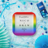 Assiettes En Carton Élégant Mariage LGBTQ+ Pride (Fête)