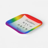 Assiettes En Carton Élégant Mariage LGBTQ+ Pride (Angulaire)