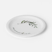 Assiettes En Carton Élégant Mariage moderne Eucalyptus (Angle)