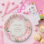 Assiettes En Carton Elegant Mariage Peony (Fête)