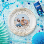Assiettes En Carton Elégant mariage personnalisé Parties scintillant d (Fête)