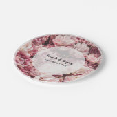 Assiettes En Carton Élégant Mariage Pink Peonies (Angle)