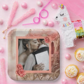 Assiettes En Carton Elégant Mariage romantique moderne (Fête)