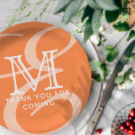 Assiettes En Carton Élégant Merci moderne chic double monogramme<br><div class="desc">Ce design simple et moderne est composé de typographie serif et sans serif. Parfait pour les faveurs du parti.</div>