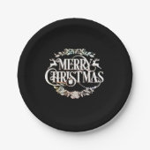 Assiettes En Carton elegant Merry Christmas (Devant)