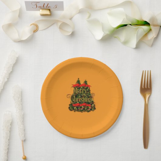 Assiettes En Carton  elegant Merry Christmas (Mariage)