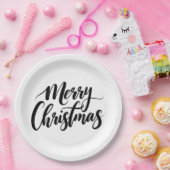 Assiettes En Carton Elegant Merry Christmas Text Paper Plates (Fête)