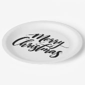 Assiettes En Carton Elegant Merry Christmas Text Paper Plates (Angle)
