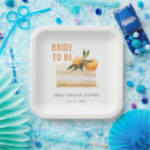 Assiettes En Carton Élégant Mignon Bohème Gâteau aux Fruits Orange Mar (Fête)