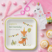 Assiettes En Carton Élégant mignon Woodland Fun Party Fox Anniversaire (Fête)