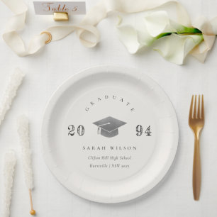 Assiettes En Carton Élégant Minimal Graduation simple Silver Foil