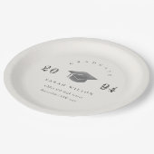 Assiettes En Carton Élégant Minimal Graduation simple Silver Foil (Angle)