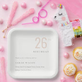 Assiettes En Carton Élégant Minimal Gras Dusky Blush N'Importe Quel Âg (Fête)