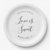 Assiettes En Carton Élégant minimaliste Mariage de calligraphie (Devant)