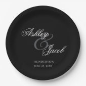 Assiettes En Carton Élégant minimum M. et Mme la Mariage (Devant)