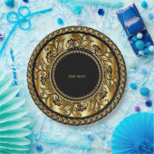 Assiettes En Carton Élégant MODÈLE noir et or (Fête)