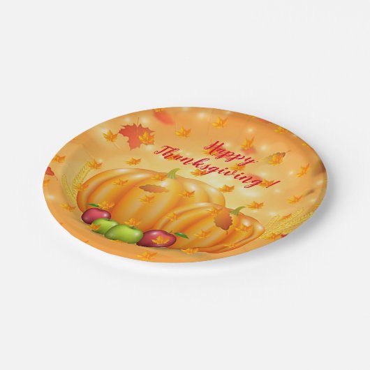 Assiettes En Carton Élégant moderne Thanksgiving populaire (Angle)