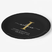 Assiettes En Carton Elegant Monogram Graduation 2026 Party (Angle)