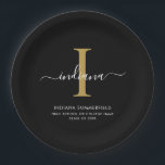 Assiettes En Carton Elegant Monogram Graduation 2026 Party<br><div class="desc">Graduation 2026 Monogram Script Initial Name Grad Party paper plates. Edit and customize with your own name,  initial,  school name and class by clicking the "Personalize" button.</div>