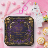 Assiettes En Carton Élégant Monogramme Amour Spell Mariage gothique (Fête)